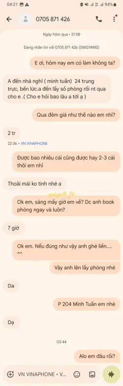 Ảnh đánh giá gái gọi